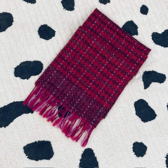 Victoire Mathieu Paris Vintage Pink Purple Metallic Wool Blend Designer Scarf - Picture 3 of 9